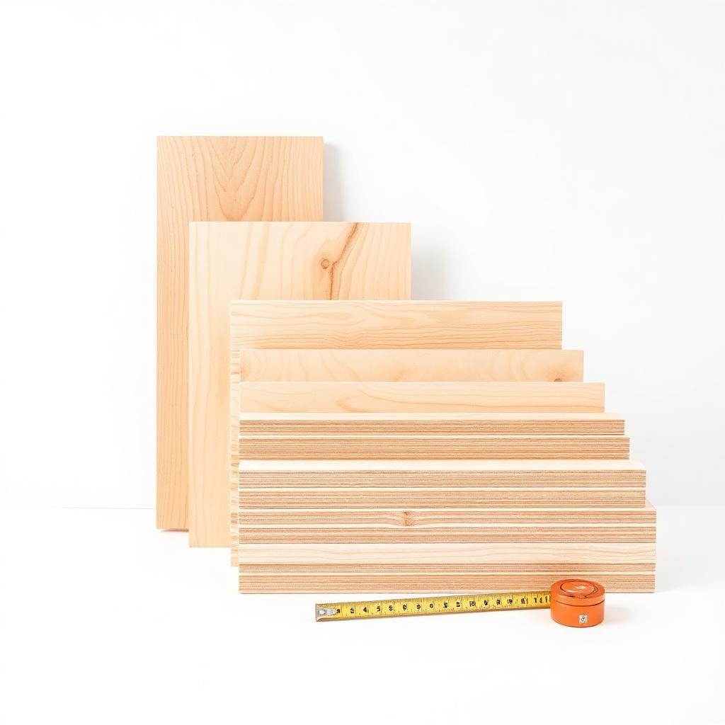 Wood panels cut to custom sizes with a measuring tape